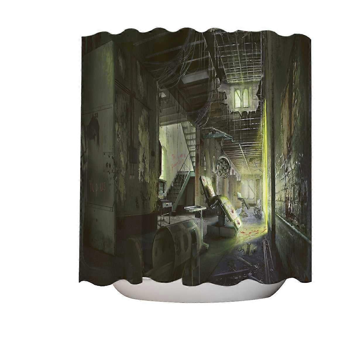 Scary Horror Asylum Scene Shower Curtain