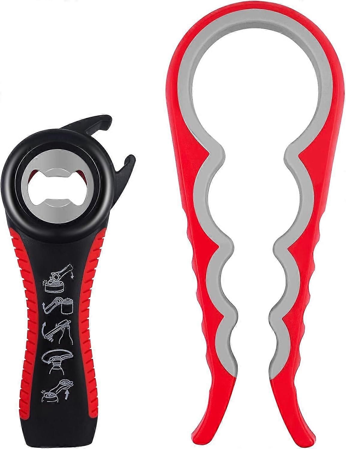 2pcs Manual Jar Opener, Multifunctional 5 in 1 Bottle Opener, 4 in 1 Bottle Opener, Jar Opener
