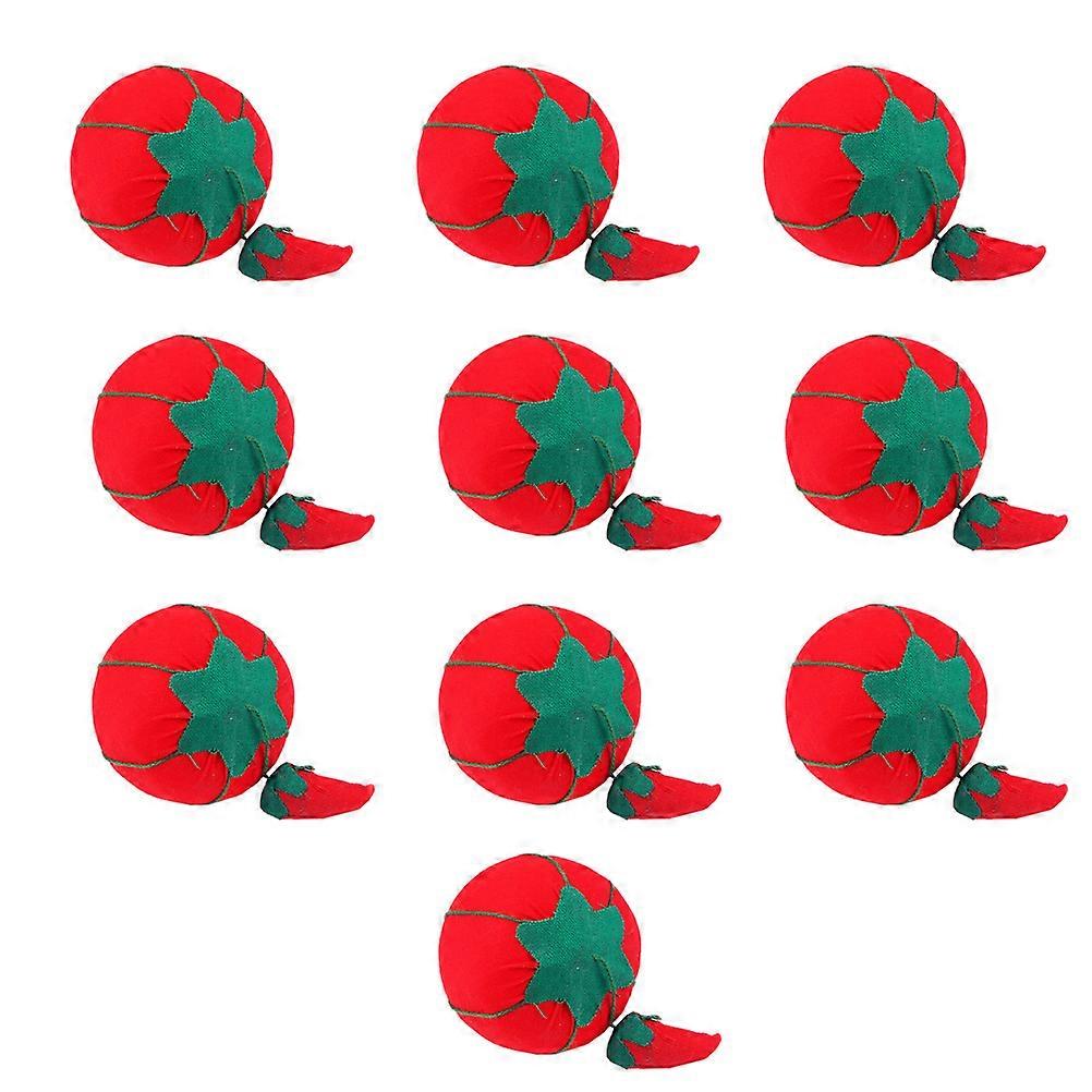 10Pcs Tomato Shaped Needle Pin Cushion DIY Handcraft Tool for Stitch Sewing