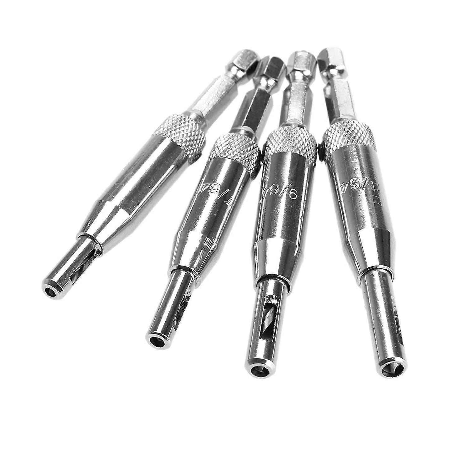 4PCS Hinge Drill Bit Set, Self-Centering Hinge Tapper Core Drill Bit (5/64'' 7/64'' 9/64'' 11/64'')