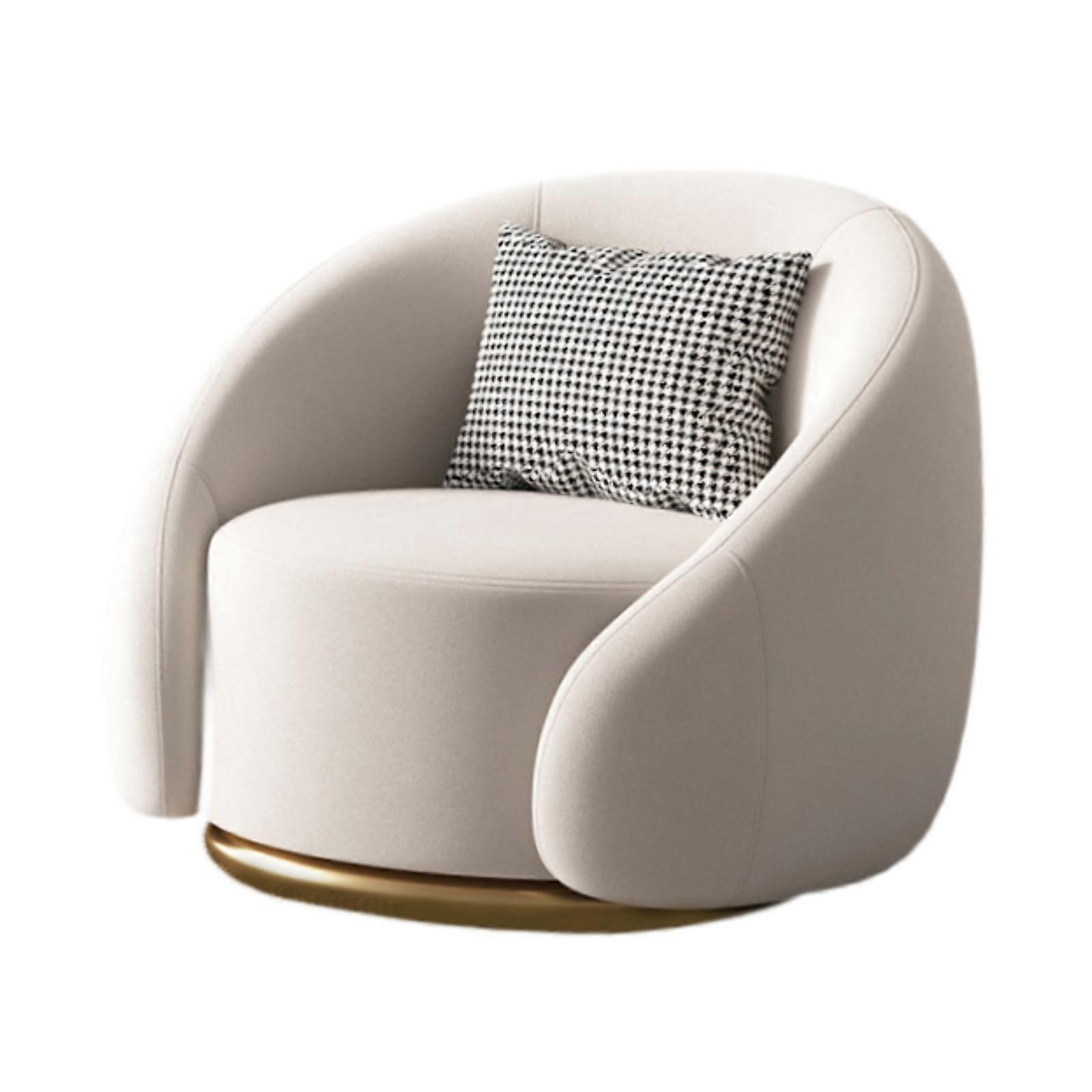 Single Sofa Wood with Wide Backrest Armchair for Family Drawing Room Reading White