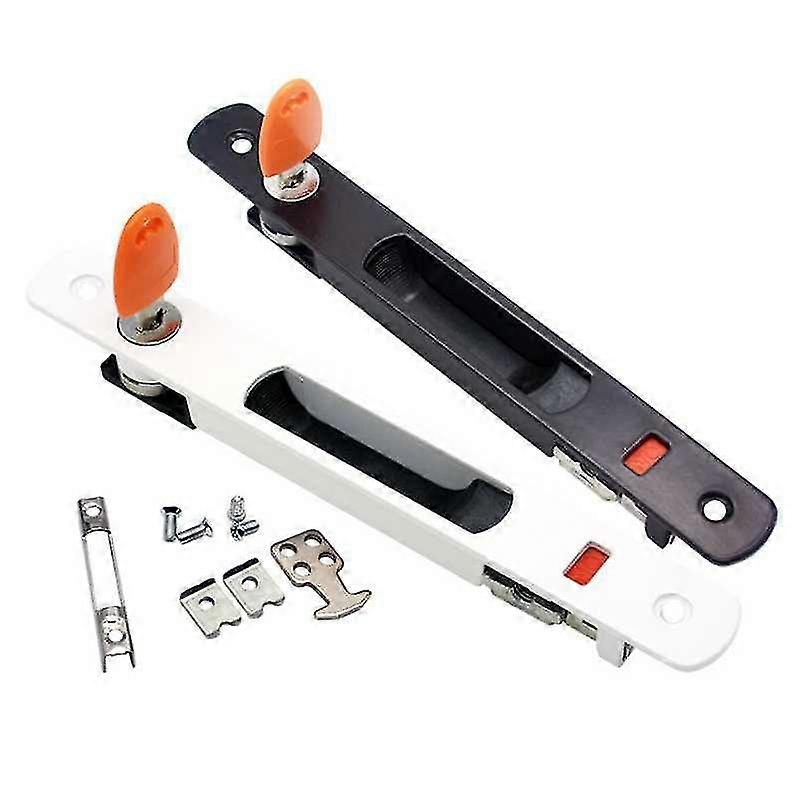Sliding Door Lock,,set Of 2 Sliding Glass Door Handles, Flush Mount,keyed,invisible Handle(black+white) Jskee