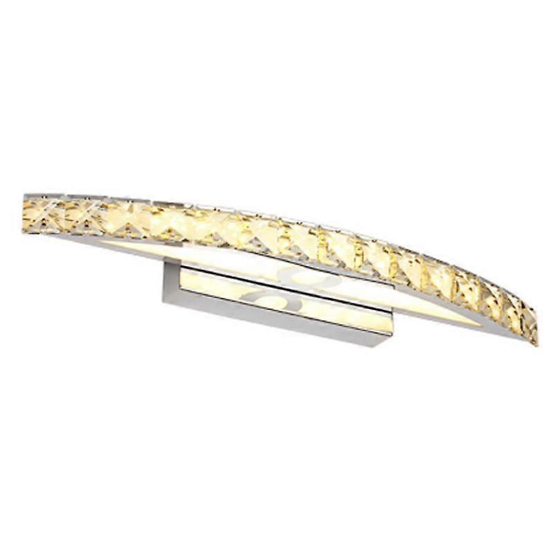 Crystal mirror front lamp, half moon arc shape, suitable for flat mirror, bathroom, bedside (A)