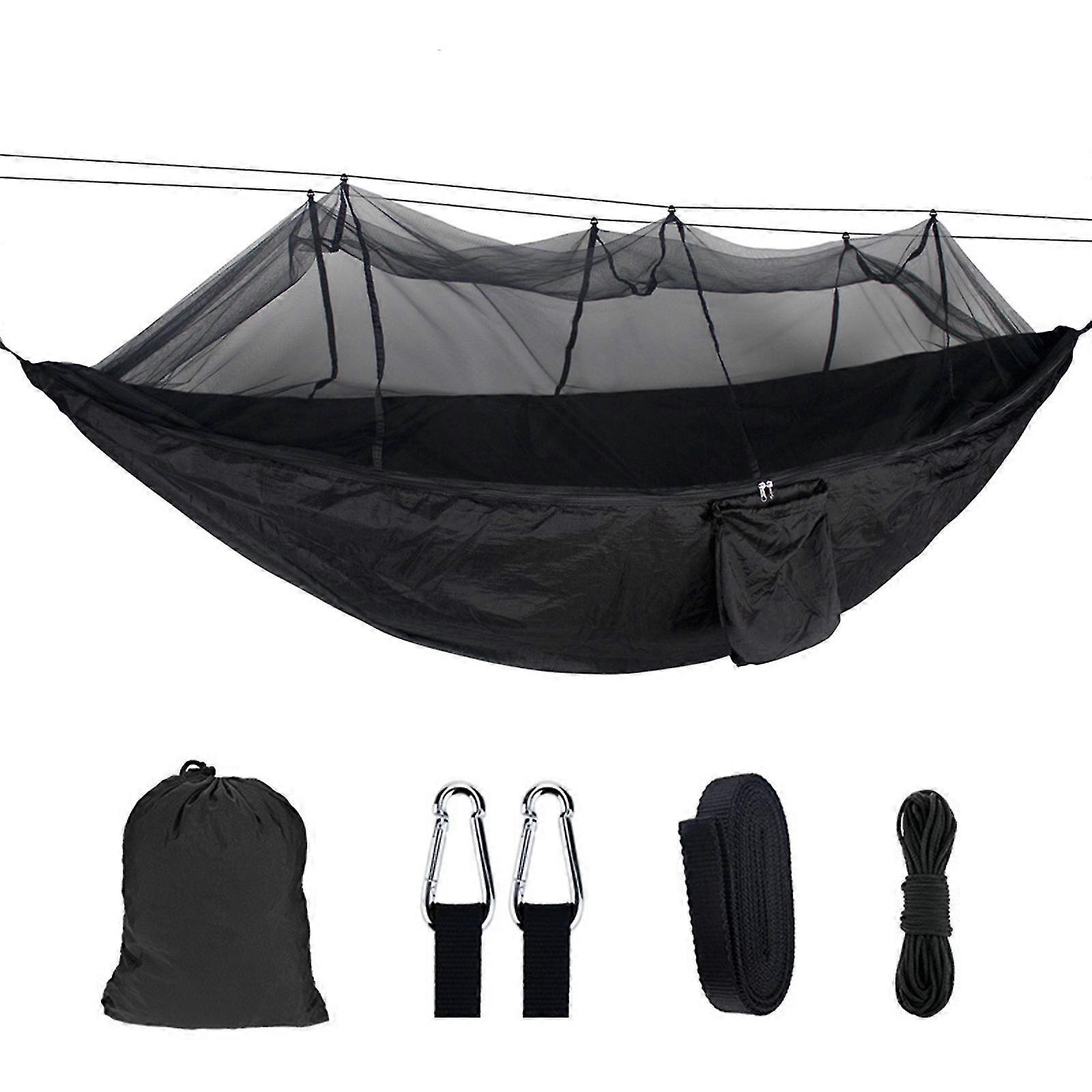 Double Hammock With Mosquito Net and Storage Bag, High Strength Parachute Fabric for Camping, Hunting, Backpacking