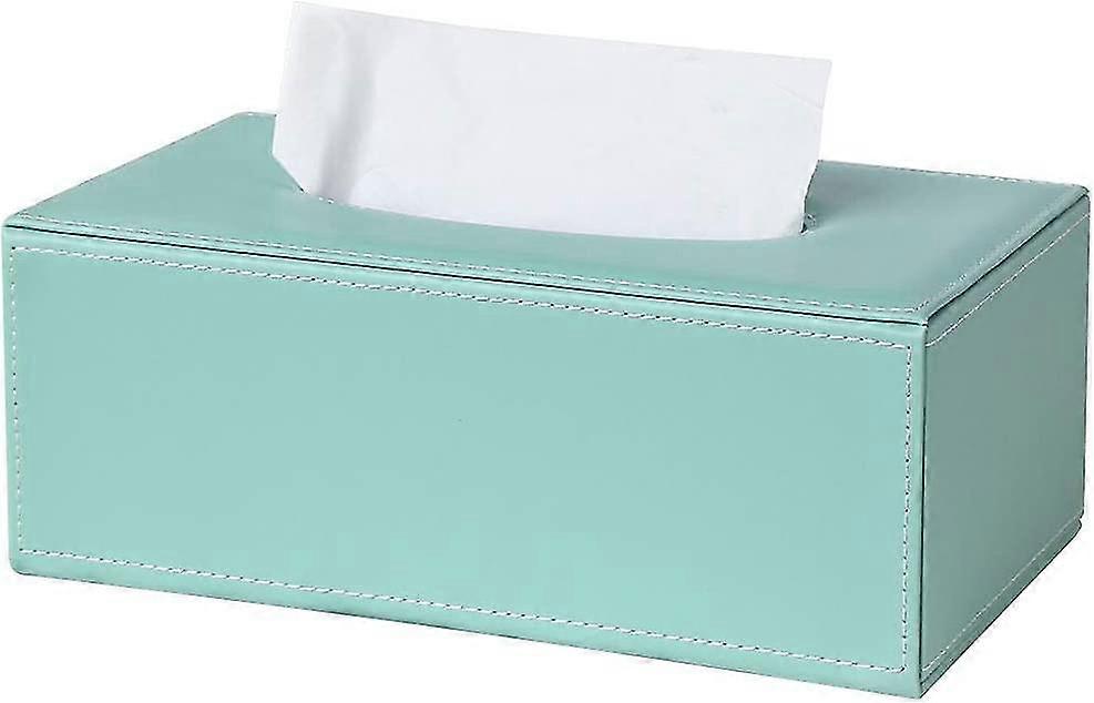 Rectangular Leather Tissue Box (mint Green)