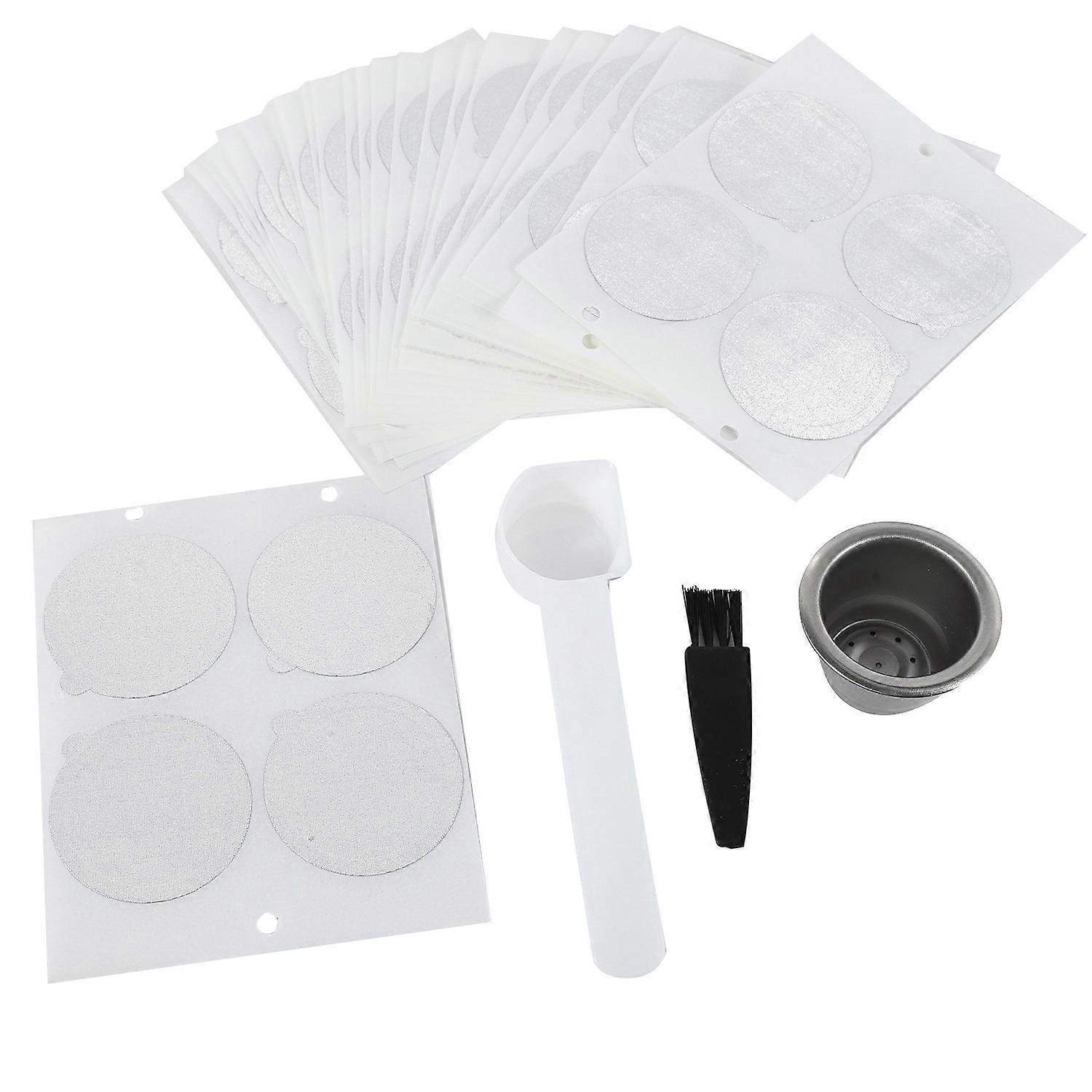 Capsules de café rechargeables en acier inoxydable, 1 dosette, 100 capsules, réutilisables, pour machine à expresso