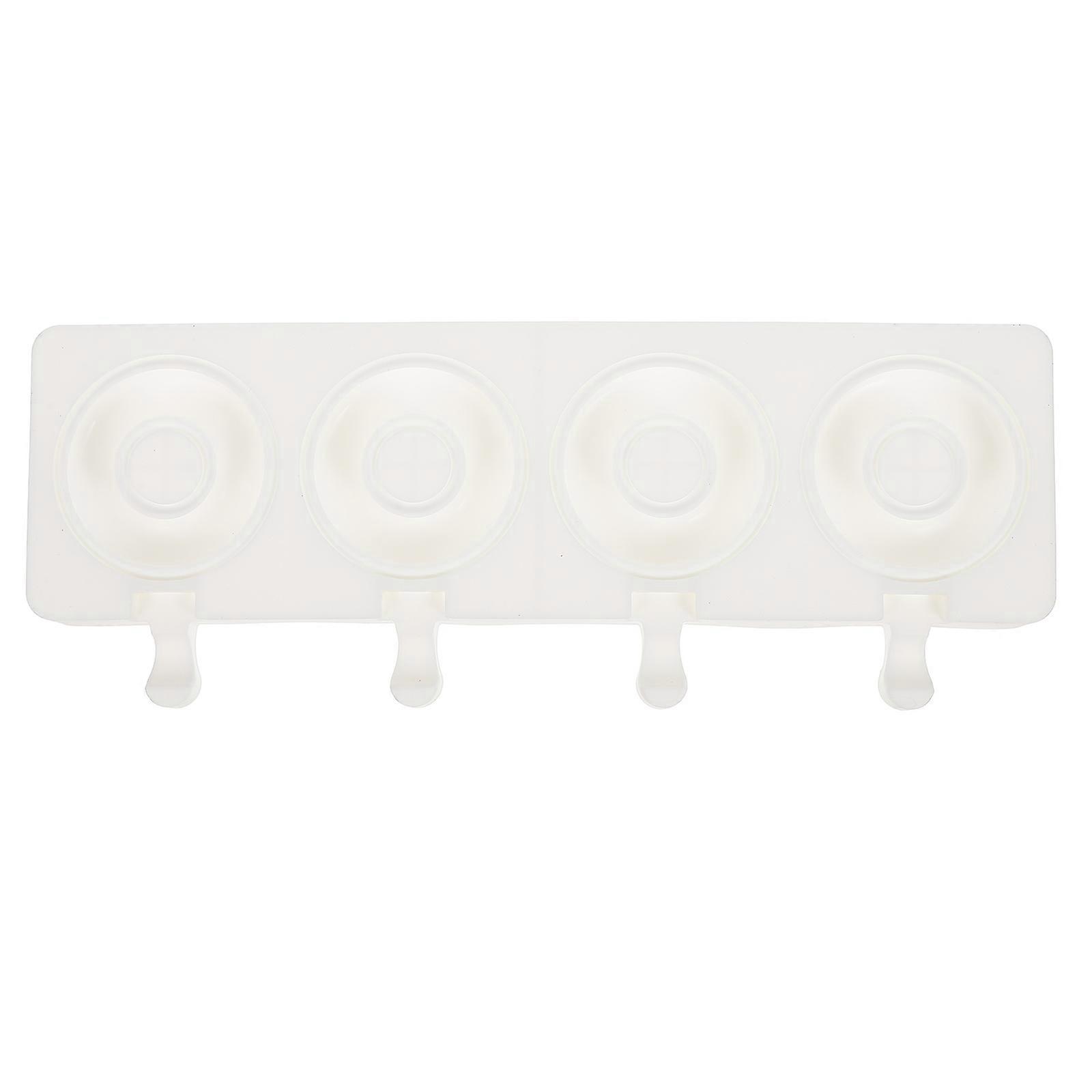 Creative Doughnut Designed Popsicles Mold Ice Cream Making Mold (White)