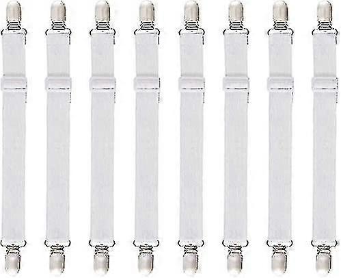 8 قطع (60 سم إلى 200 سم) شداد ملاءة سرير مطاطية قابلة للتعديل ، شدادات قابلة للتعديل ، تناسب جميع الأسرة والمراتب ، أبيض-Yvan