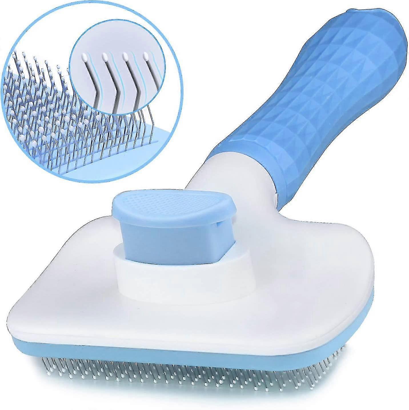 self cleaning slicker brush for dogs and cats,pet grooming tool,removes undercoat,shedding mats and tangled hair,dander,dirt, massages particle,improv