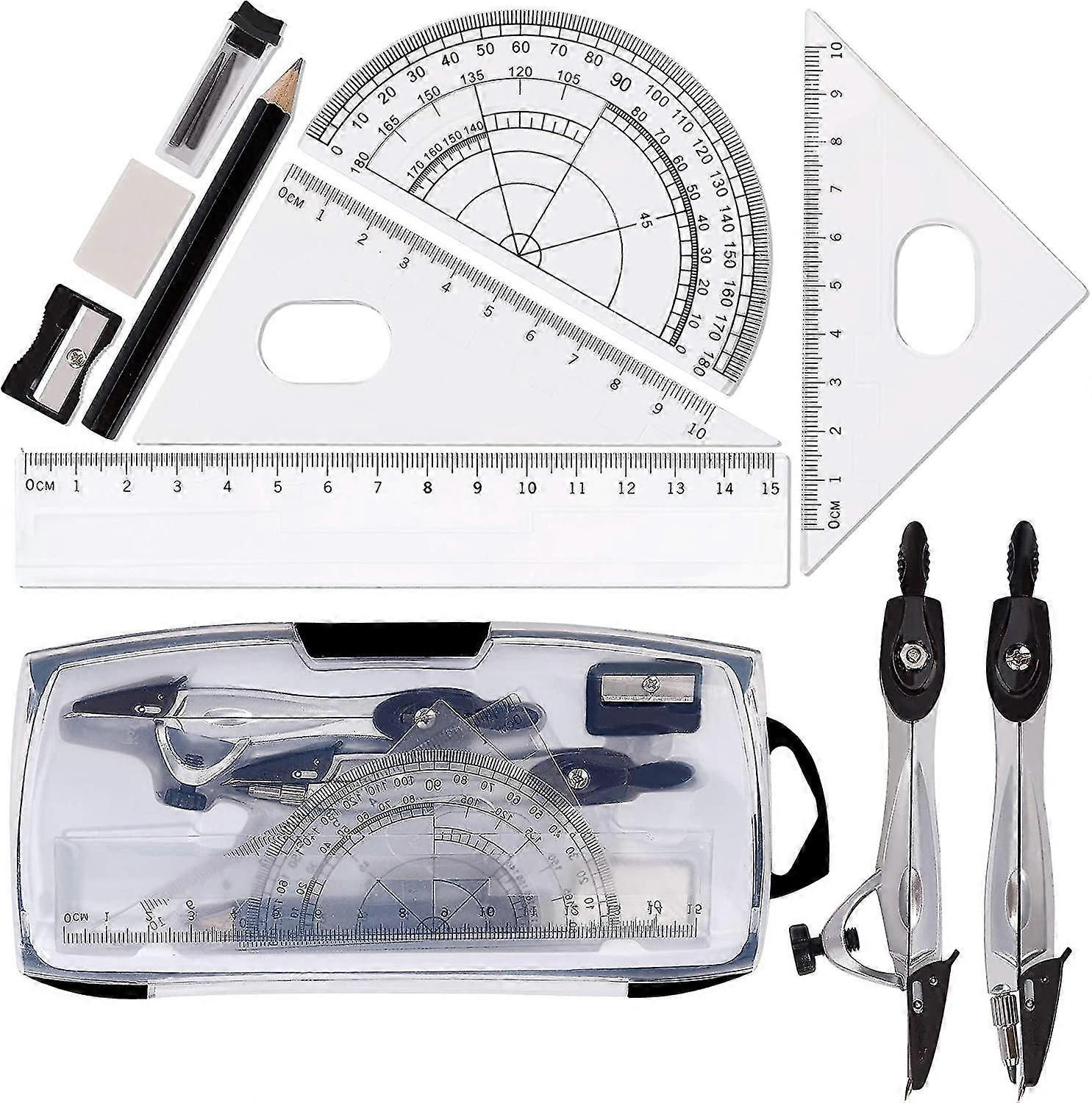 geometry set, geometry compass kit for geometry math geometry kit for students technical drawings 10 pieces betterlifefg