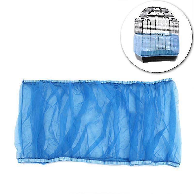 pet products mesh bird catcher net cover shell skirt for bird cages size l (blue)