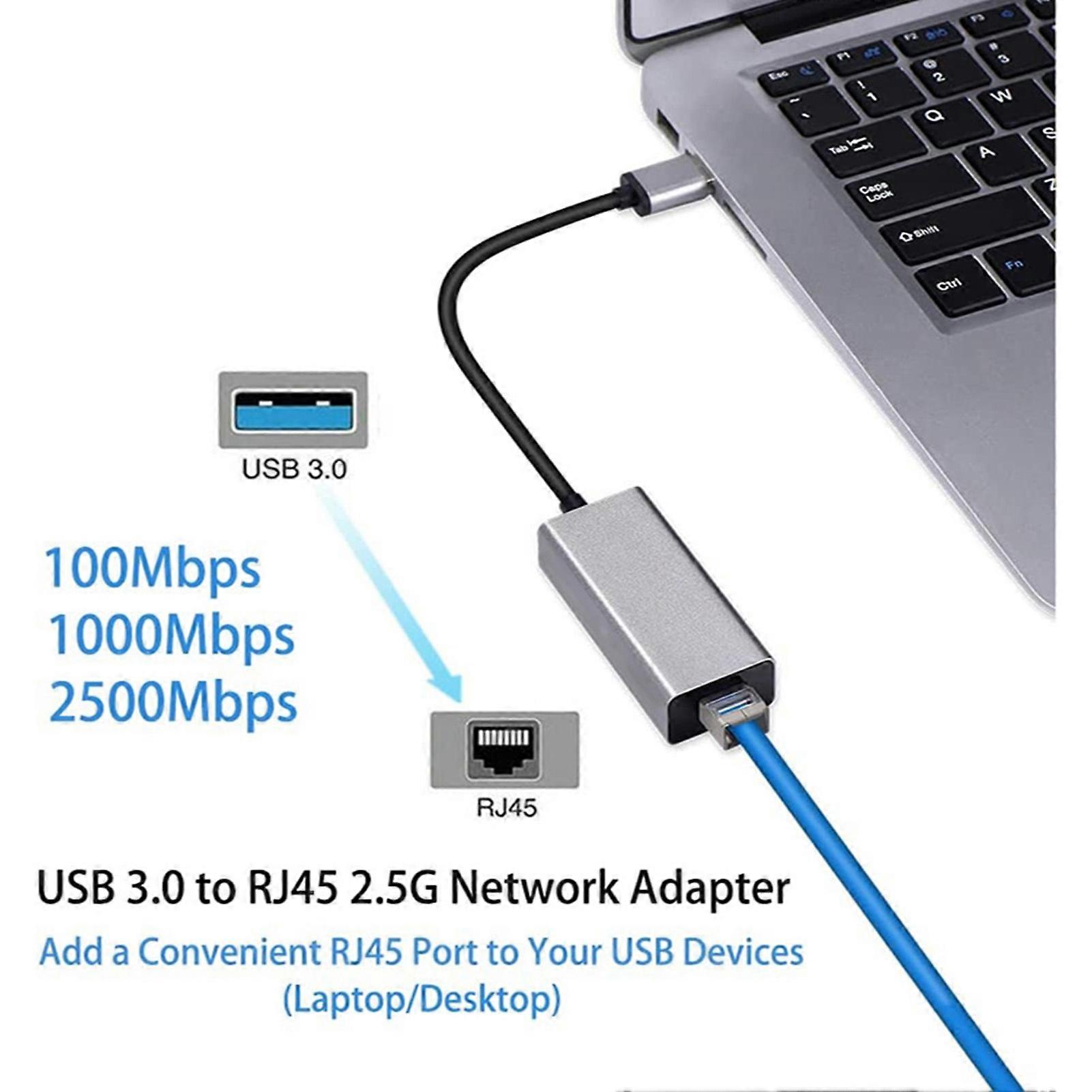 USB 3.0 to RJ45 Network Adapter Auto-Negotiation High Performance Adapters for Windows 7/10/11 for Macbook Pro