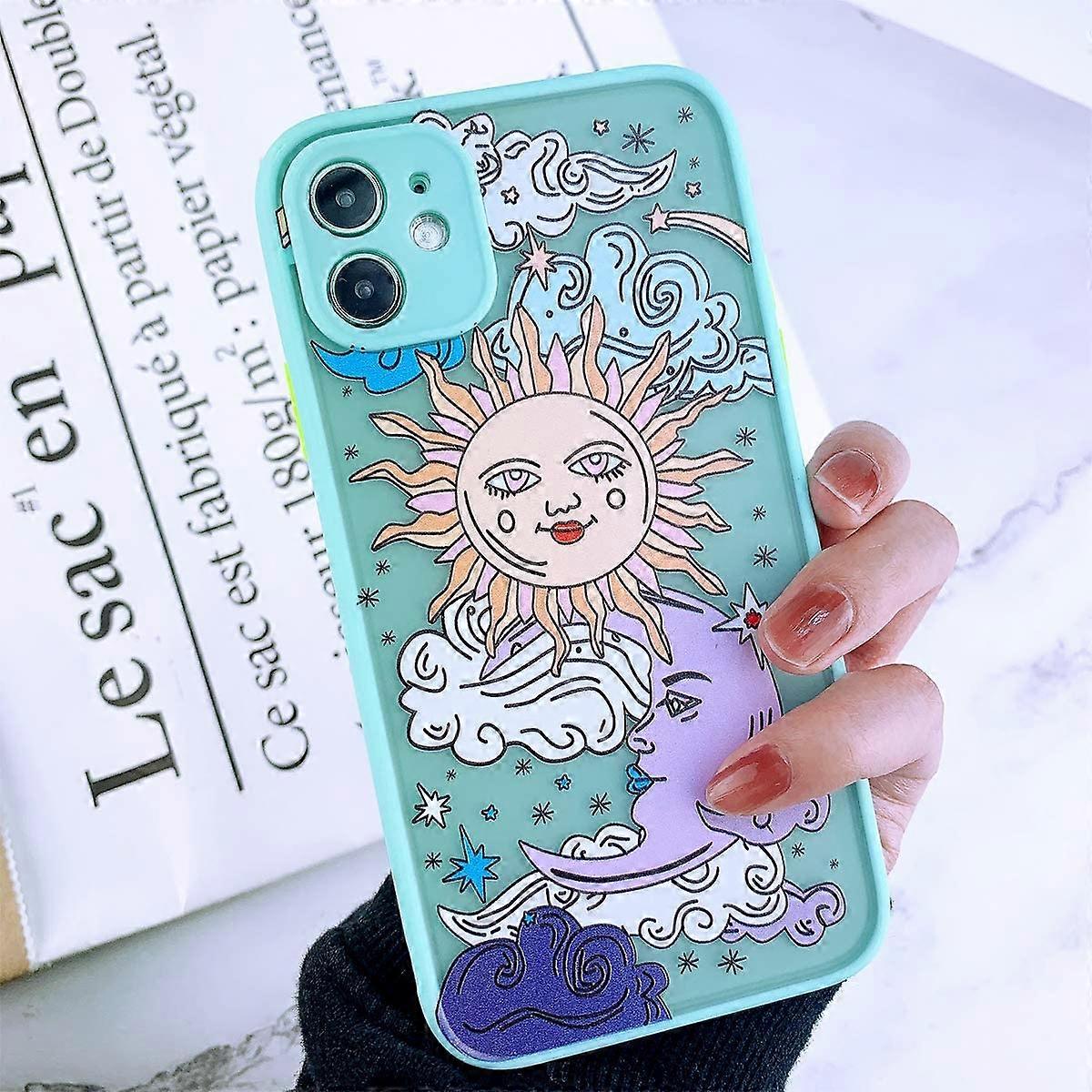 Compatible With Iphone 11 Case For Clear Frosted Pc Back 3D Sun Moon ...