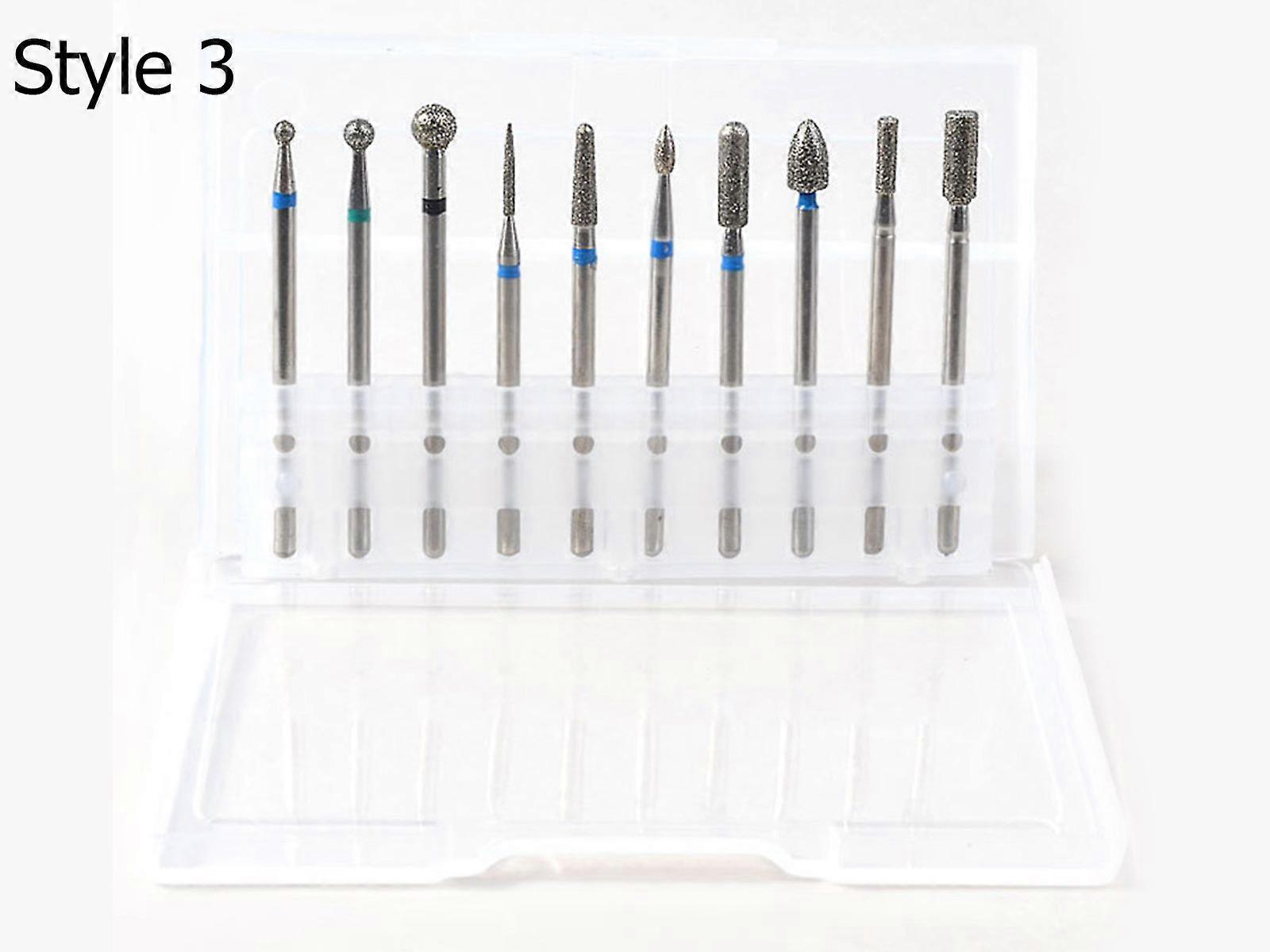 10pcs Electric Nail Drill Machine Bits Set Nail Manicure Pedicure Tools Style 3