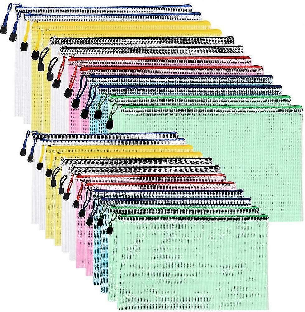 24pcs Plastic Wallets A4 Zip Wallet Ziplock Bags Zip Folder Zipper Bag A5 Zipped