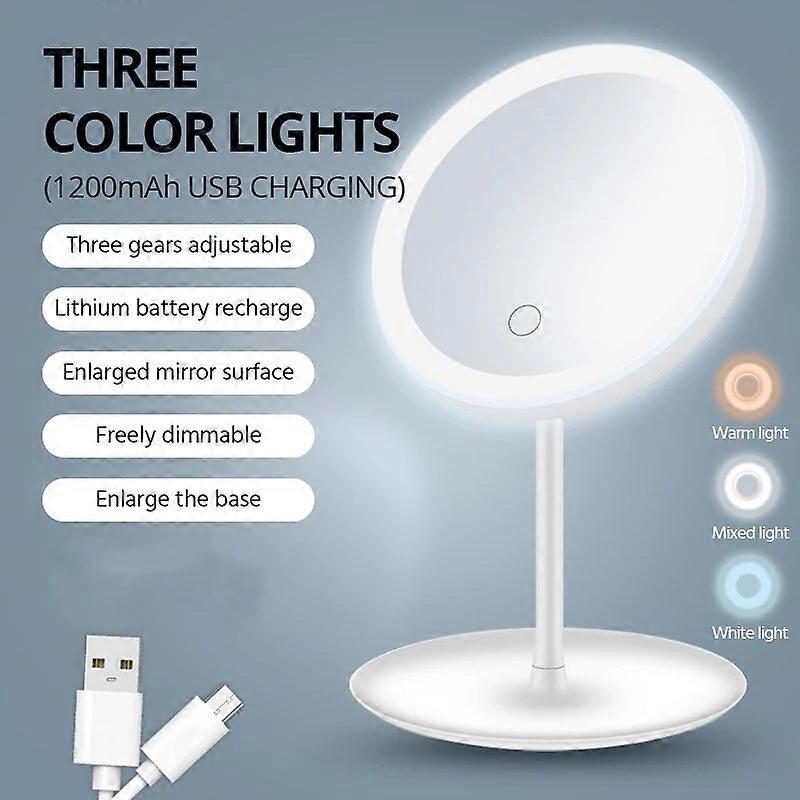 Makeup Mirror With Led Light Daylight Vanity Mirror Removable Adjustable Desk Mirror Foldable With USB Cable Cosmetic Mirror