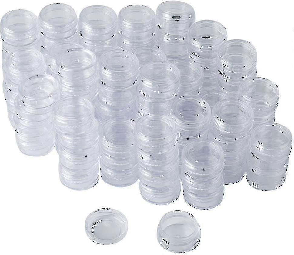 108 Pcs 3g/3ml Round Clear Plastic Jars With Round Top Lids, Trial Samples, Creams, Lotions, Powders, Glitter, Etc sGD