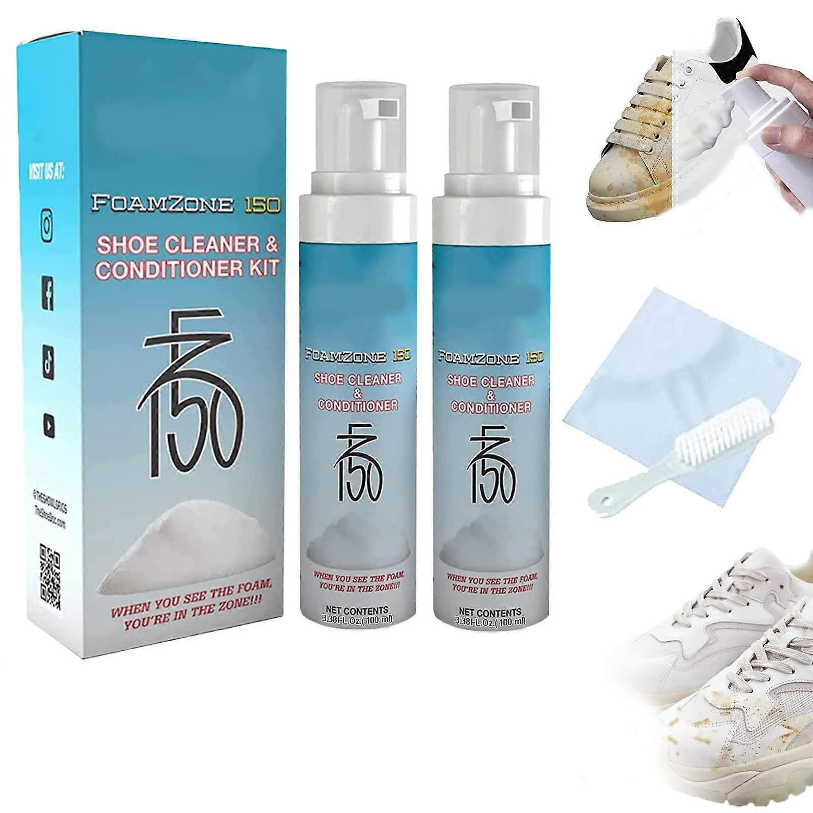 Shoe Cleaner and Conditioner Kit, 100ML White Shoe Cleaner Whitener Stain Remover