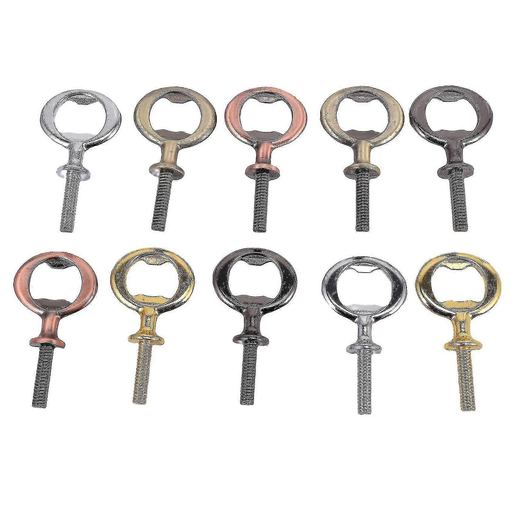 10stk metalflaskeåbner emner rustfrit stål flaskeåbner indsatser kit gevind ølåbner
