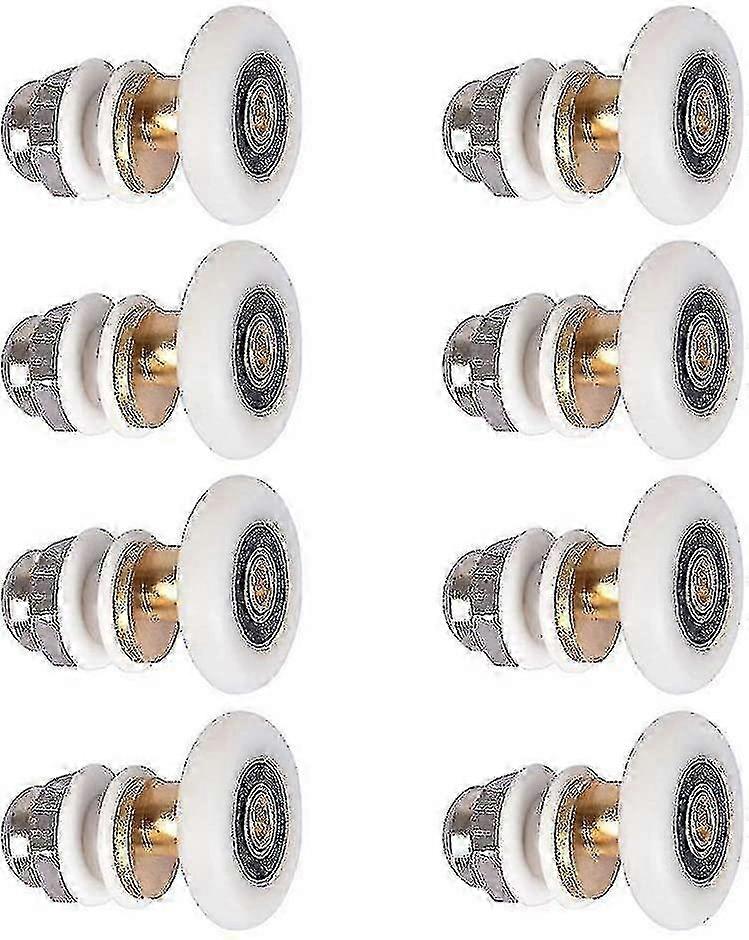Roulettes de porte de douche - Roulettes de rechange pour porte de douche coulissante, 8 pièces 20/23/25/27 mm