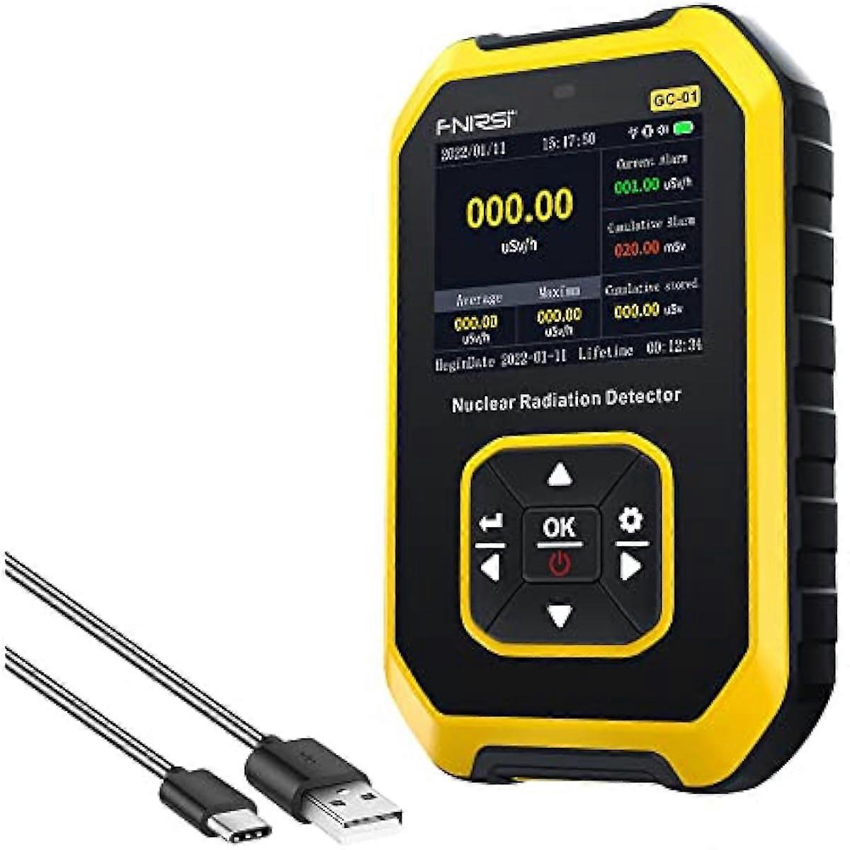 Geiger Counter Hancaner Dosimeter Radiation Detector for Measuring Radioactivity Radiation Detection Device X 5 Beams Real-Time Monitoring Device LCD 