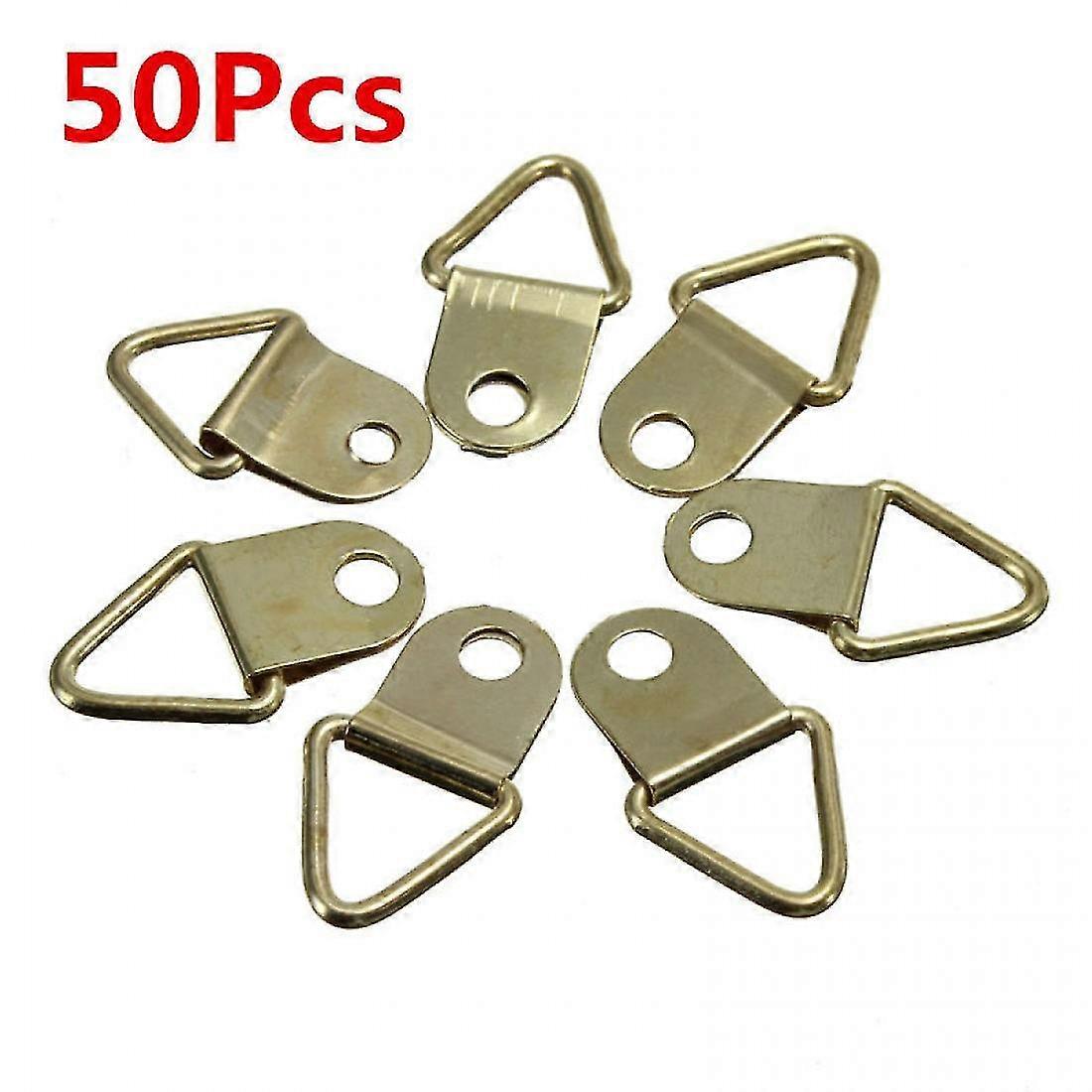 50pcs Copper Triangle Ppicture Frame Wall Mount Hook Hanger Ring