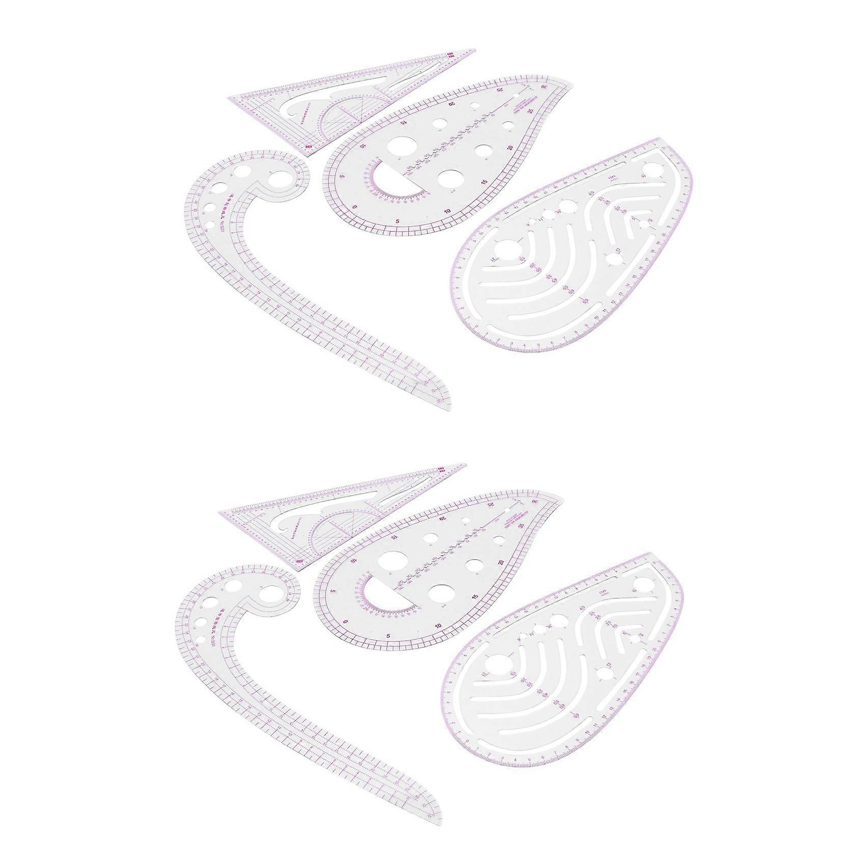 8 Pcs - Metric Ruler Set French Curve Pattern Grading Ruler Dressmaking Drawing Drafting Measure Te