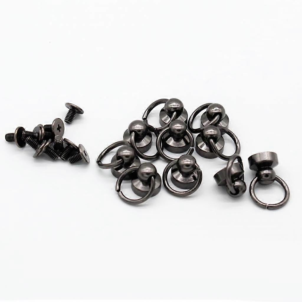 2x 10Pcs O Ring Head Button Stud  for Wallet Chain Connector Ring Chicago Screws