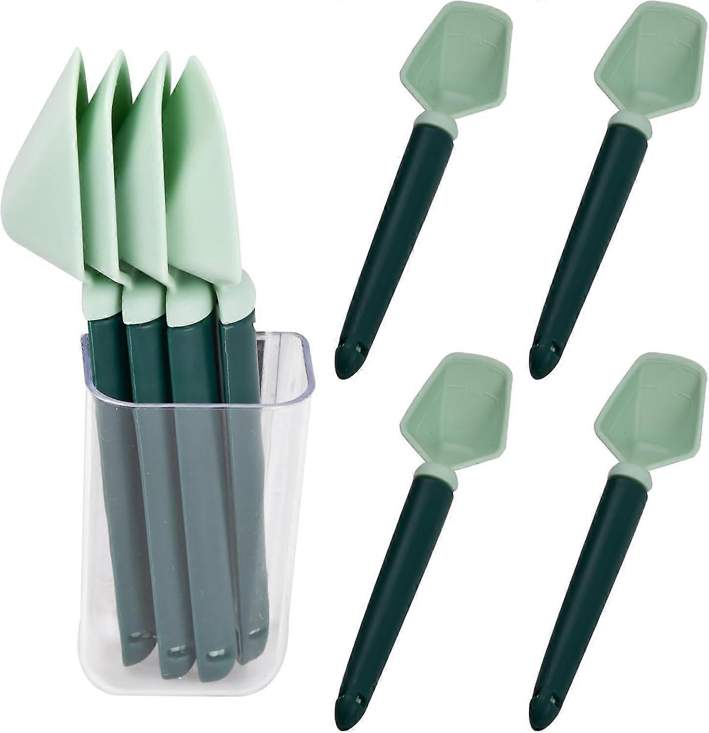 4pcs Food Bag Clips, 14cm Reusable Kitchen Sealing Clips, Sealing Clips for Coffee Nut Cookies, Candy Snack, with Resorbable Storage Box (Green)