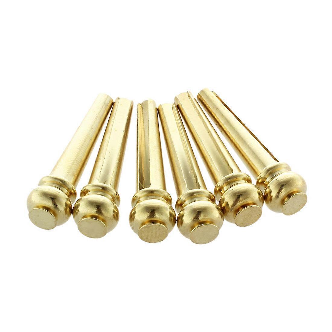 Metal Acoustic Guitar Bridge Pins 6pcs Guitar Strings Fixed Cone String Pins String Nails