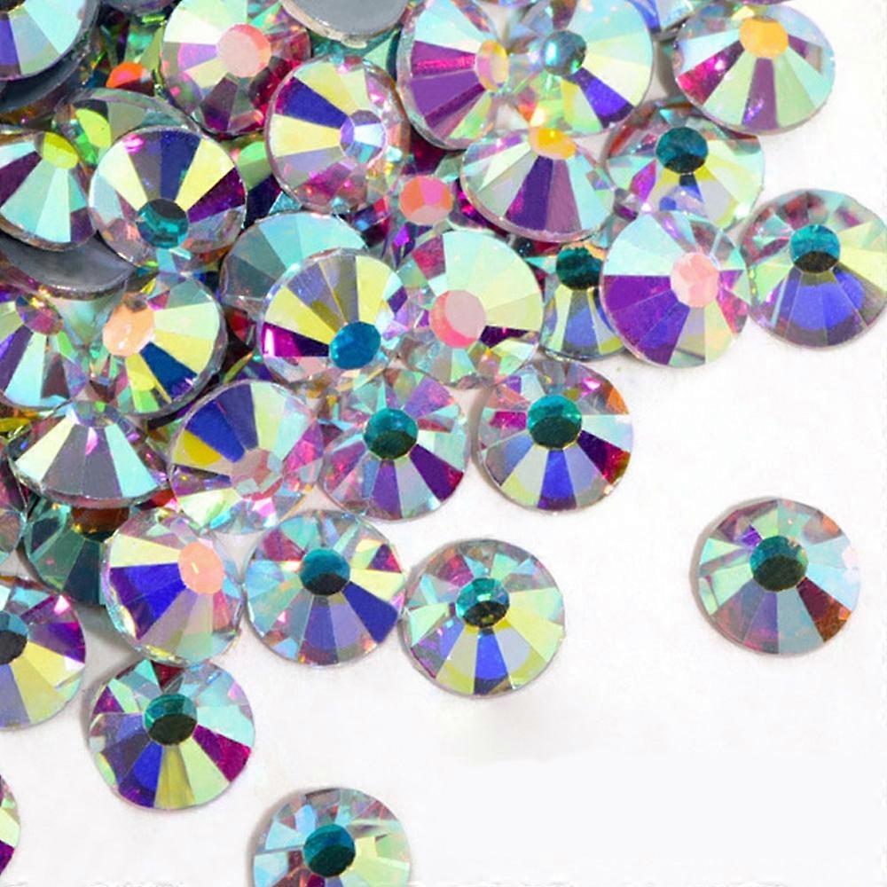 Hotfix Rhinestones Bulk for Crafts Clothes DIY Decoration, White AB (2-6mm) 288pcs/1440pcs Flat Back Crystal Round Gems