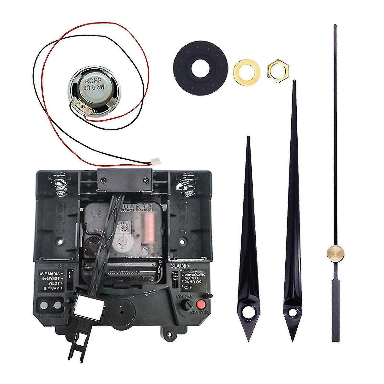 Wall Quartz Pendulum Clock Movement Mechanism With Long Shaft Music Box Diy