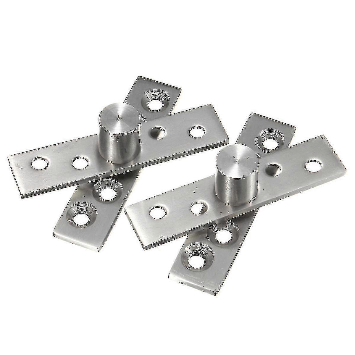 2pcs 360 Degree Door Pivot Hinge Hardware Silver 74mm Length