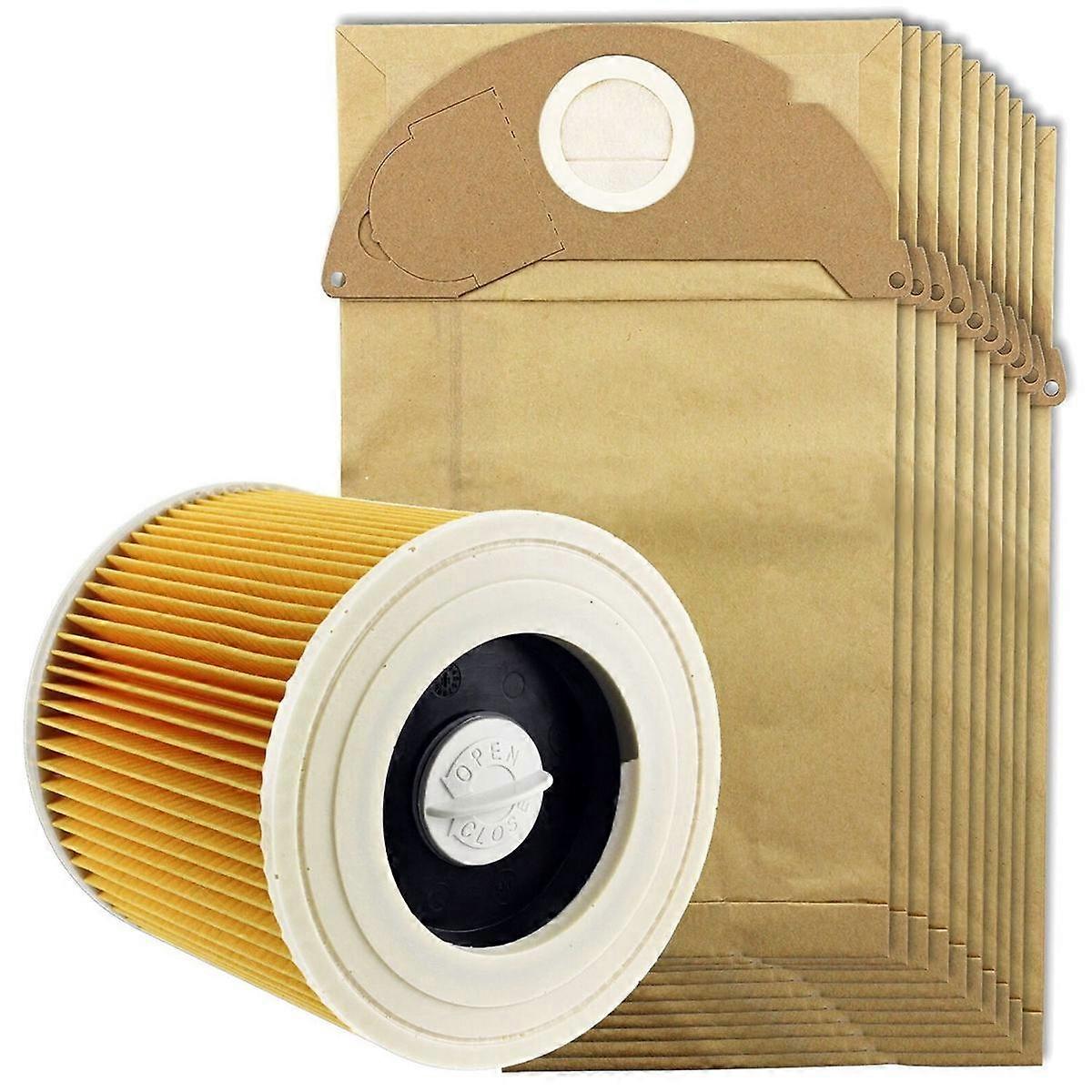 For Wet&Dry Wd2 Vacuum Cleaner Filter And 10x Dust Bags