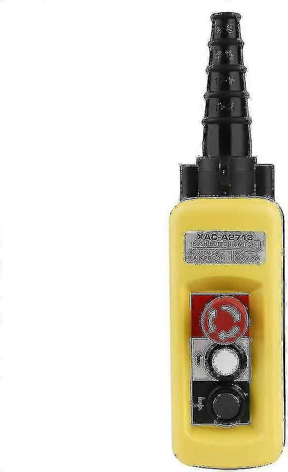 Crane Hoisting Control Switch, Xac-a2713 Suspension Hoisting Controller With Chain Crane Push Button Switch With Emergency Stop (2 Buttons)