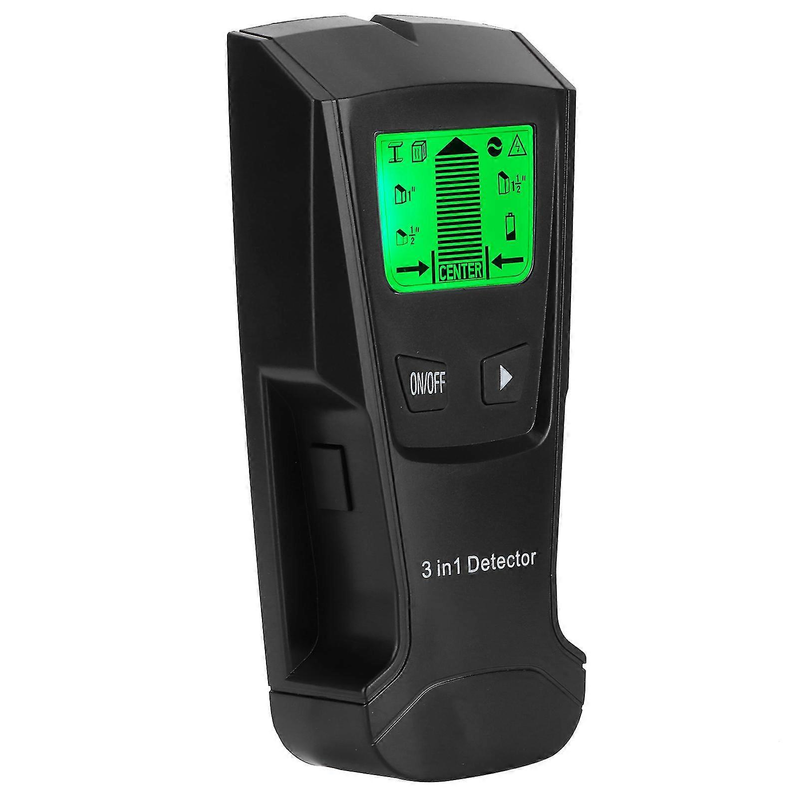 3 In 1 Metal/ac Wire/stud Detector Finder Portable Wall Scanner Detect Device Lcd Displayblack