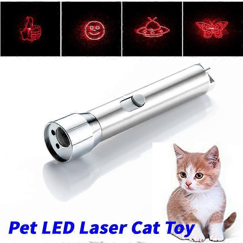 Funny Laser Pet Cat Toy Red Multi-Pattern Laser Light Toy Laser Sight Pointer Laser Pen Interactive Toy USB Charging Flashlight