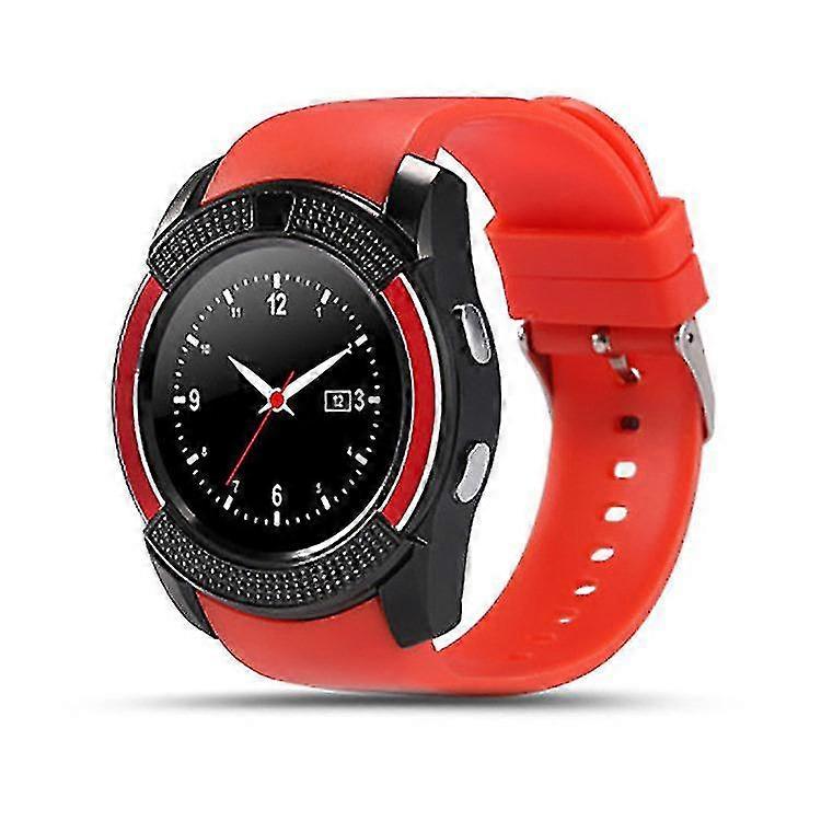 V8 Smart Watch Sim & TF Card Unterstützung Bluetooth Smart Watch mit Kamera Schlafmonitor Armbanduhr für Ios Android Smartphones (rot)