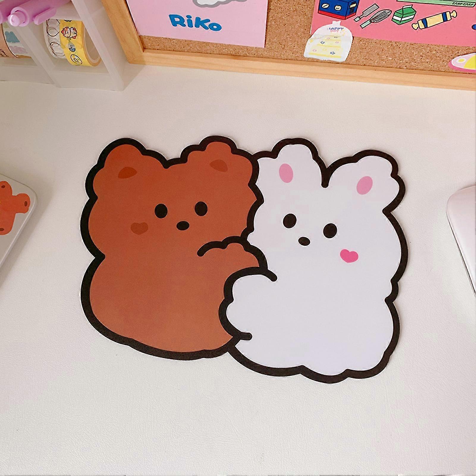Cute Cartoon Mouse Pad with Non-Slip Design - Hug Bear Rabbit