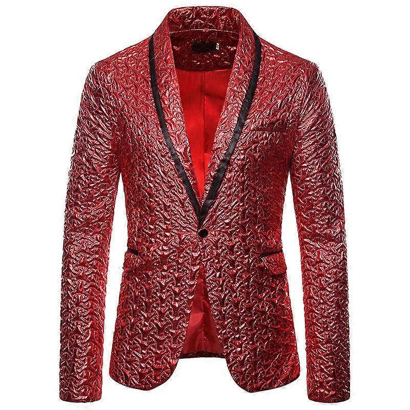 Men Jacquard Bronzing Blazers Suit Jacket