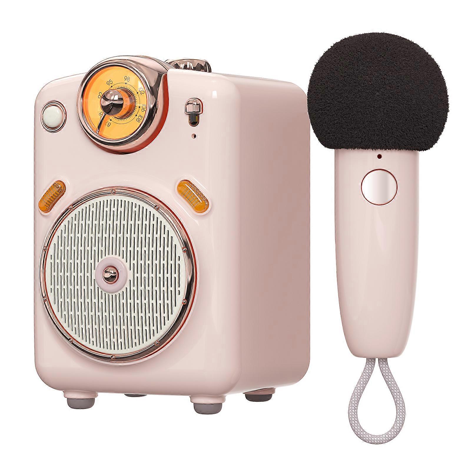 Fairy-OK Portable Bluetooth Speaker with Microphone Karaoke Function with Voice Change, FM Radio, TF Card