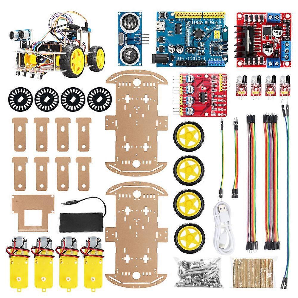 Smart Robot Starter Kit for Arduino Programmering med koder og instruksjoner Enkelt for STEM Fun Education Project Fullt sett