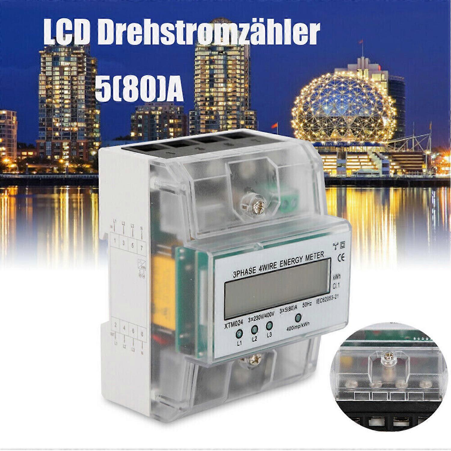חדש מגיע מד חשמל תלת פאזי DTM024 תצוגת LCD דיגיטלית מד אנרגיה מד קוט"ש חשמלי