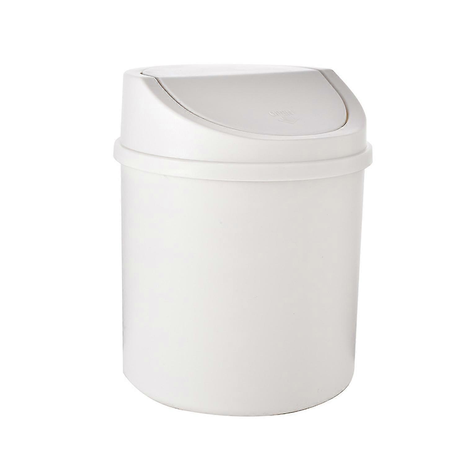 Mini Trash Can Reusable Space Saving PP Plastic Cylindrical Tiny Garbage Can for Desktop