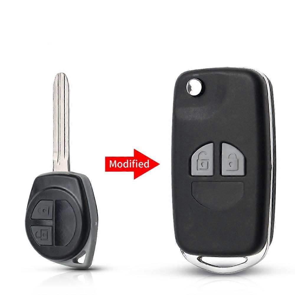 For Suzuki Swift Grage Vitara Alto Igins SX4 Vauxhall Agila 2 Buttons Flip Folding Car Key Case Upgrade Remote Key Shell