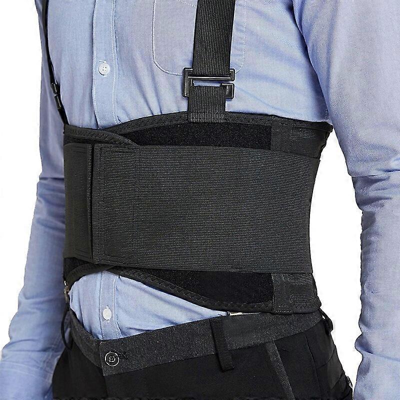 New Adjustable Waist Support Belt,Industrial Work Back Brace, Lumbar Fitness Weightlifting Back Belt with Shoulder StrapsBack & Lumbar Support Cushion