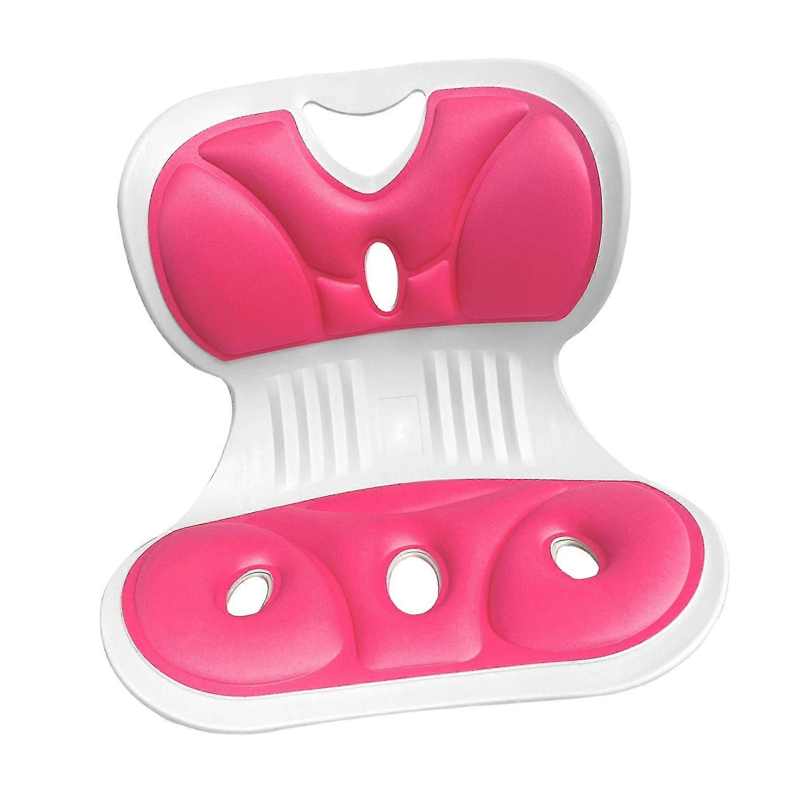 Sitting Posture Correction Chair Ergonomic Lower Back Support For Floor Seat Rose Red