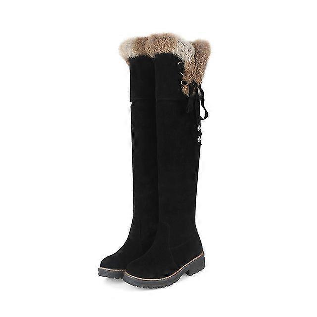 Hot Warm Snow Boots Women 2022 Winter Shoes Over Knee High Boot Ladies Fashion Low Heels Warm Fur Plush Long Boots Female Shoes