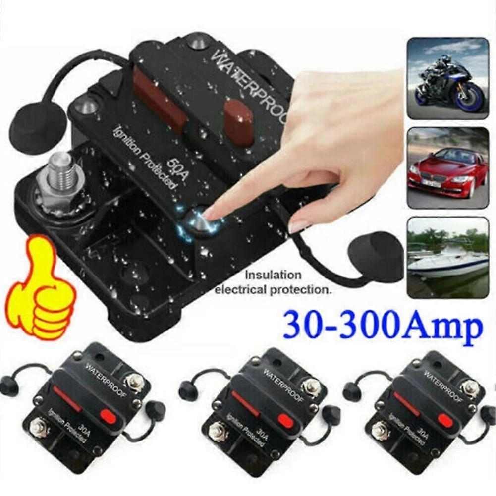 30A-300A Circuit Breaker Fuse Reset 12V-48V DC Waterproof Car Boat Manual Power Protect For Audio System