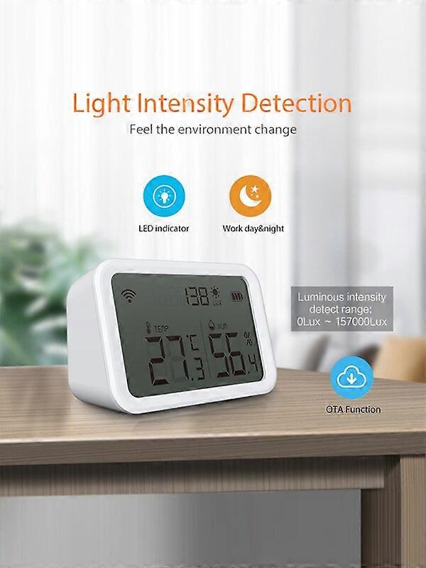 Smart Zigbee Temperature And Humidity Sensor Real-time Detection Smart Thermometer Battery Display Tuya Hygrometer Smart Home